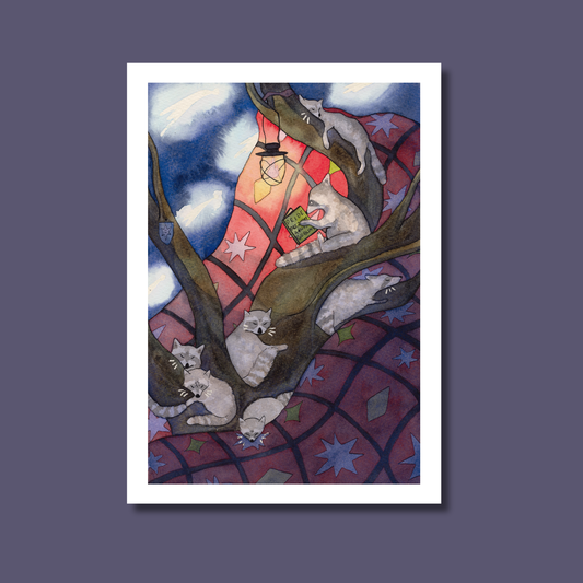 Reading The Stars Away Art Print
